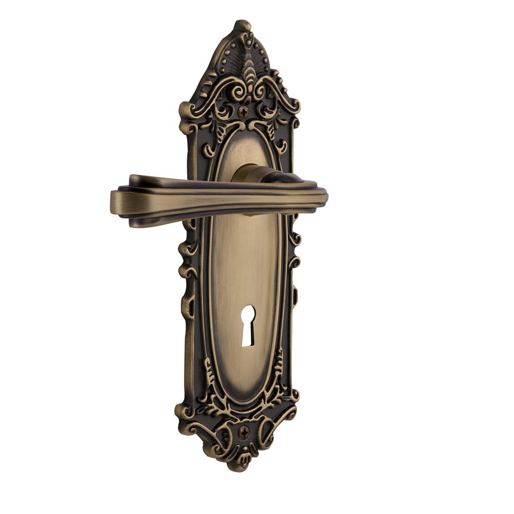 Nostalgic Warehouse Nostalgic Warehouse Victorian Plate Privacy with Keyhole Fleur Lever in Antique Brass