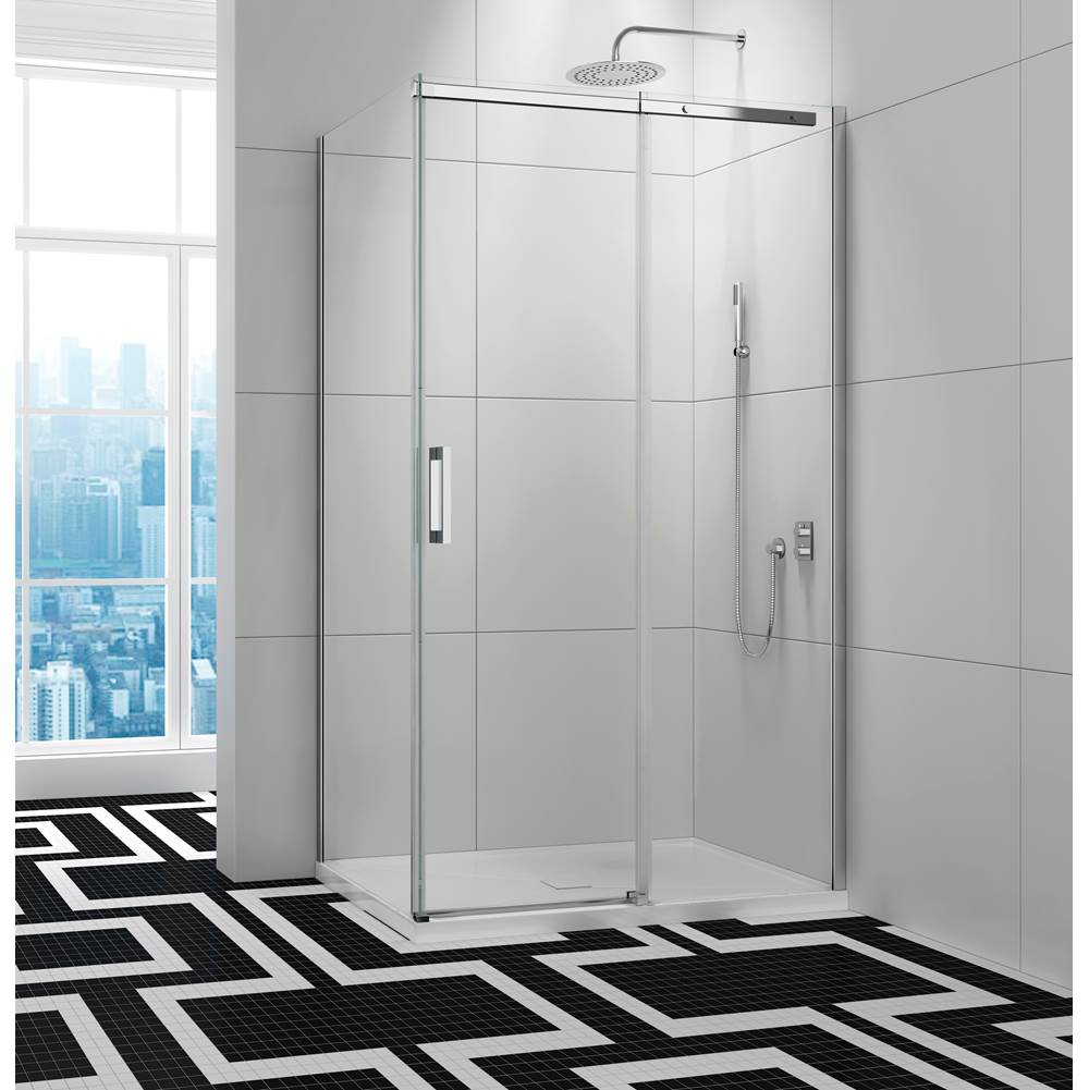 Oceania Baths Eko 48 x 32, Sliding  Shower Doors, Chrome