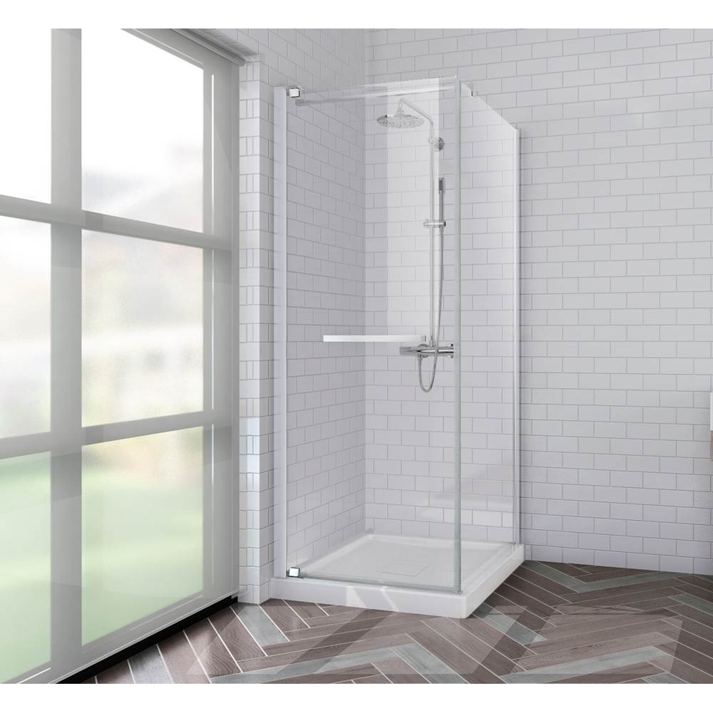 Oceania Baths California 32 x 36 ,Hinged  Shower Doors, Chrome