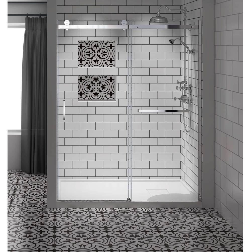 Oceania Baths Marelia Sliding 48,  Shower Doors, Brushed Nickel