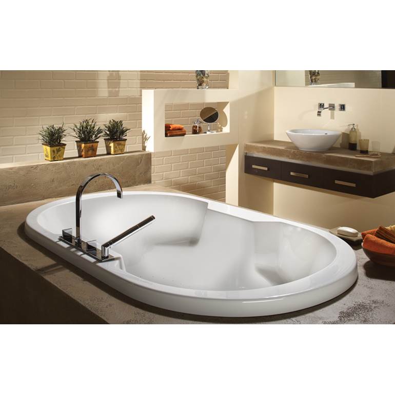Oceania Baths Sophia Deck Mount 66 x 36, ComfortAir Bathtub, Glossy White