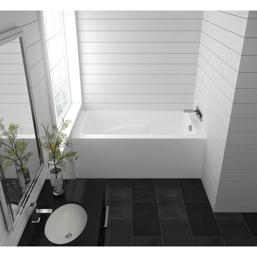 Oceania Baths Suite Alcove 60 x 31, Soaking Bathtub, Glossy White