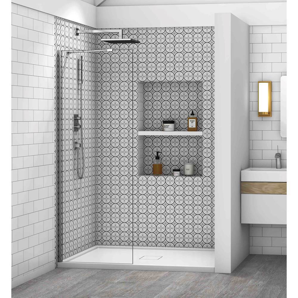 Oceania Baths California Fixed Screen 29,  Shower Doors, Chrome