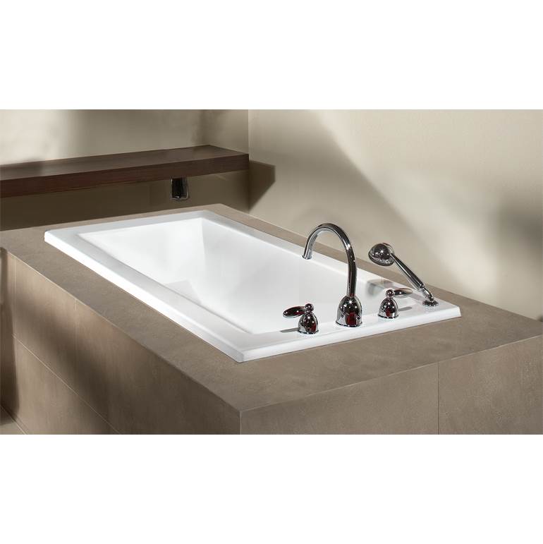 Oceania Baths Unity Deck Mount 60 x 30, SuperAeroMass Bathtub, Glossy White