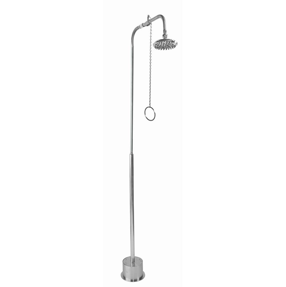 Outdoor Shower Free Standing Single Supply Shower - Pull Chain Valve, 8'' Shower Head