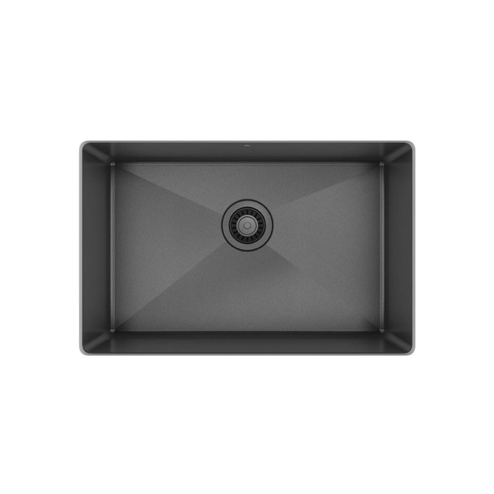 Prochef by Julien Prochef Single Bowl Undermount Kitchen Sink Proinox H75 Gunmetal Black Stainless Steel, 25X16X10