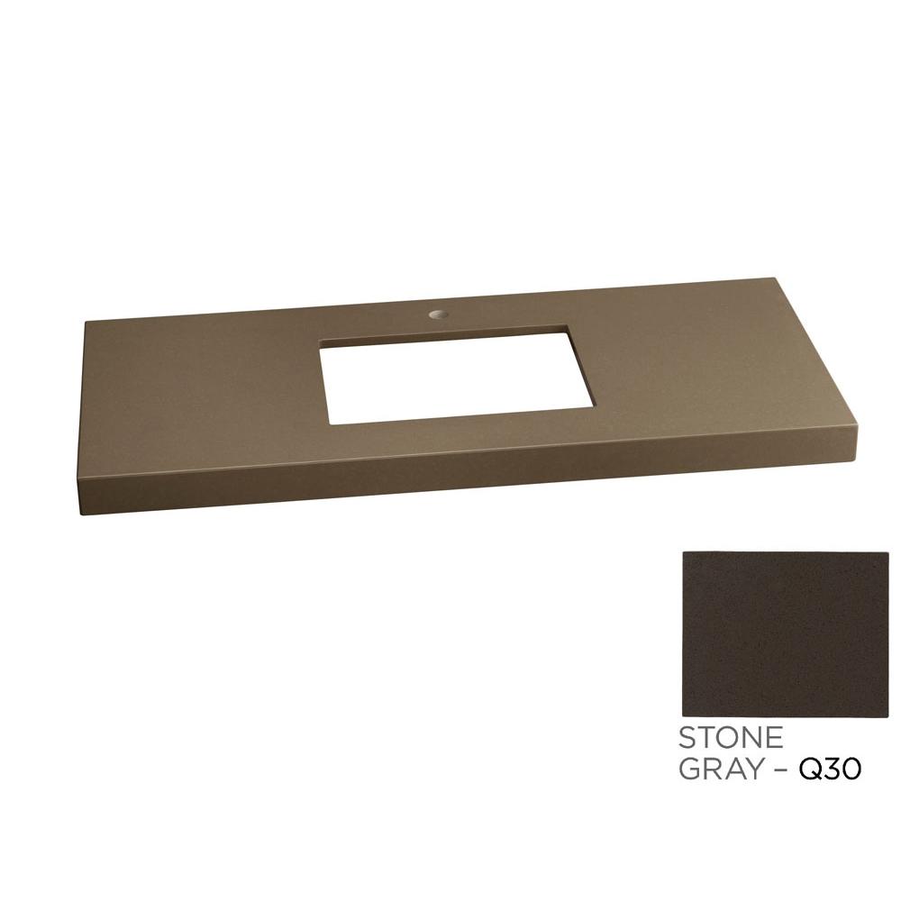 Ronbow 43'' x 22'' TechStone™  WideAppeal™Vanity Top in Stone Gray - 2'' Thick