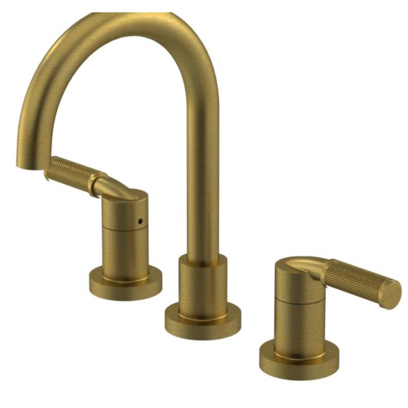 Rubinet Widespread Lav. Set. (less drain) in Antique Brass Matte With Black Accent