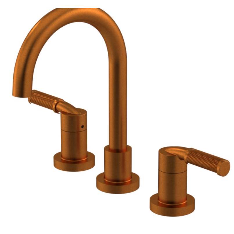 Rubinet Widespread Lav. Set. (less drain) in Antique Copper Matte With Satin Brass Accent