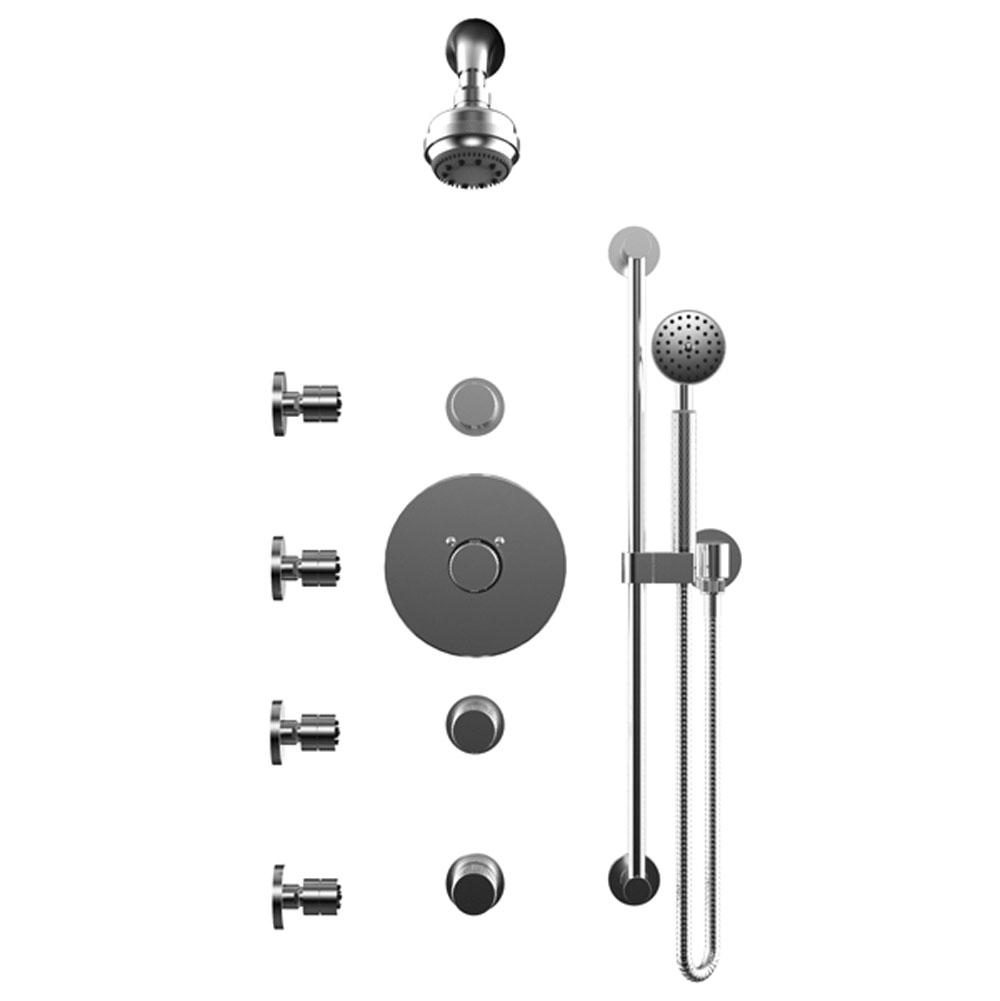 Rubinet Temperature Control Shower With Three Seperate Volume Controls, Lasalle Shower Head, Bar, Integral Supply & Hand Held Shower & Four Body Sprays, 3 Fun