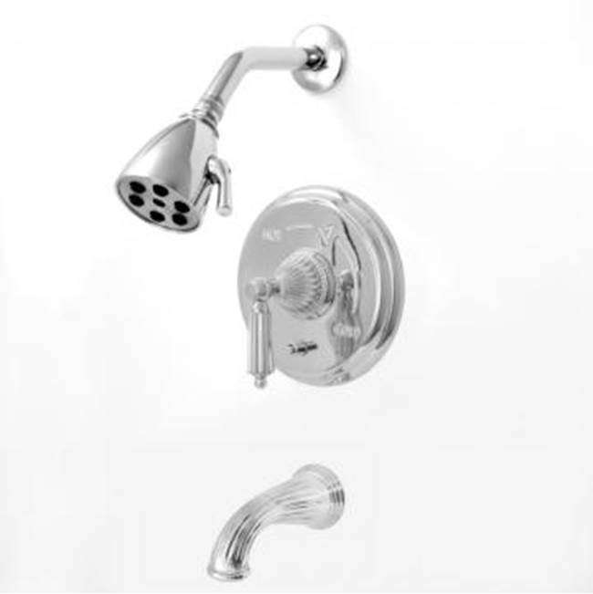Sigma Pressure Balanced Tub & Shower Set With 9'' Plate Trim (Includes Haf And Wall Tub Spout) Georgian Soft Pewter .84