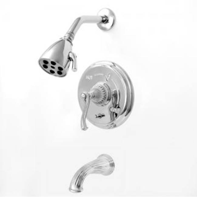 Sigma Pressure Balanced Tub & Shower Set With 9'' Plate Trim (Includes Haf And Wall Tub Spout) Devon Antique Pewter .51