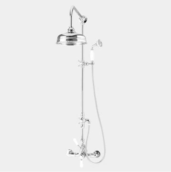 Sigma Butler Mill 1/2'' Exposed Thermostatic Shower Set with #98 CROSS HANDLE  ANTIQUE BRASS .82