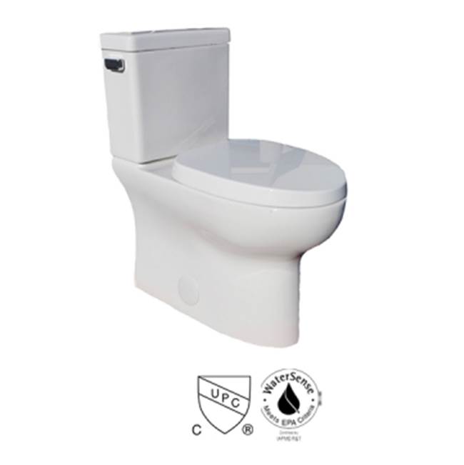 StudioLux Toilet Tank ONLY For Two Piece Skirted Toilet With Polished Chrome Tank Lever