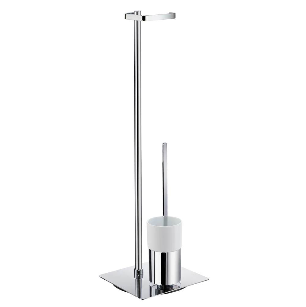 Smedbo OUTLINE Toilet Roll Holder Free Standing / Toilet Brush incl. Container