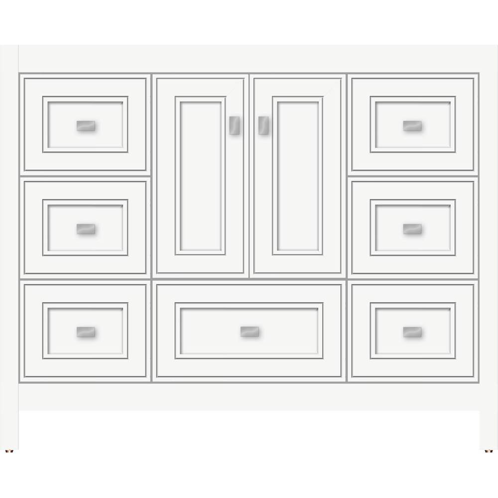 Strasser Woodenworks 42 X 18.5 X 34.5 Alki Essence Vanity Deco Miter Sat White Sb