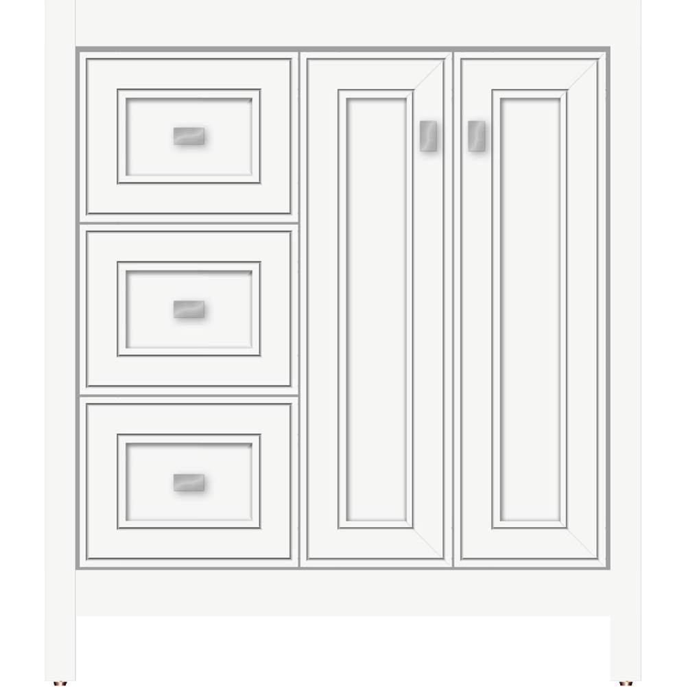 Strasser Woodenworks 30 X 18.5 X 34.5 Alki View Vanity Deco Miter Sat White Lh