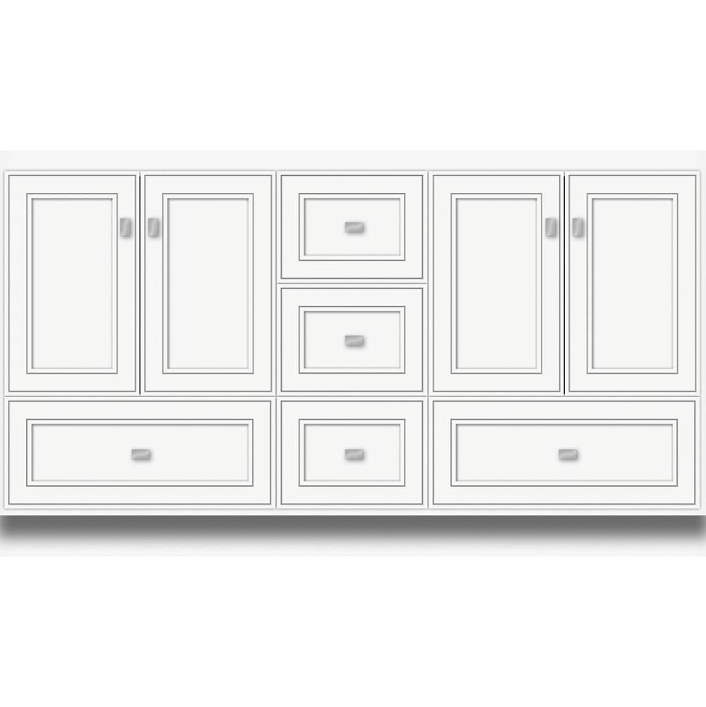 Strasser Woodenworks 60 X 18 X 34.5 Montlake Vanity Deco Miter Sat White Db