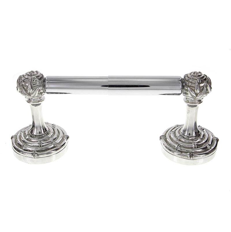 Vicenza Designs Palmaria, Toilet Paper Holder, Bamboo, Spring, Polished Silver