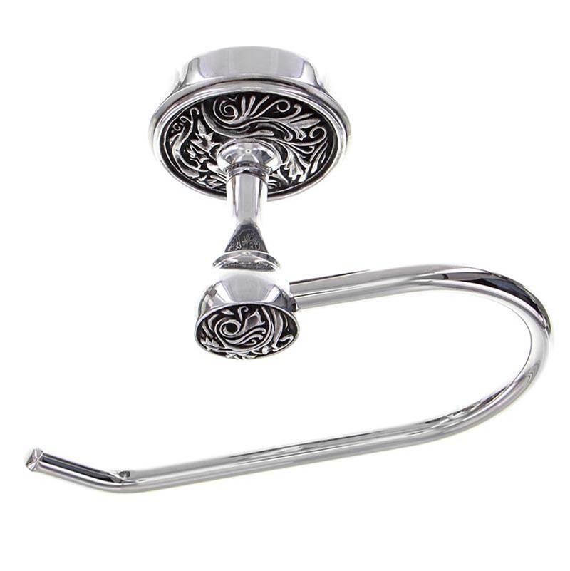 Vicenza Designs Liscio, Toilet Paper Holder, French, Antique Silver