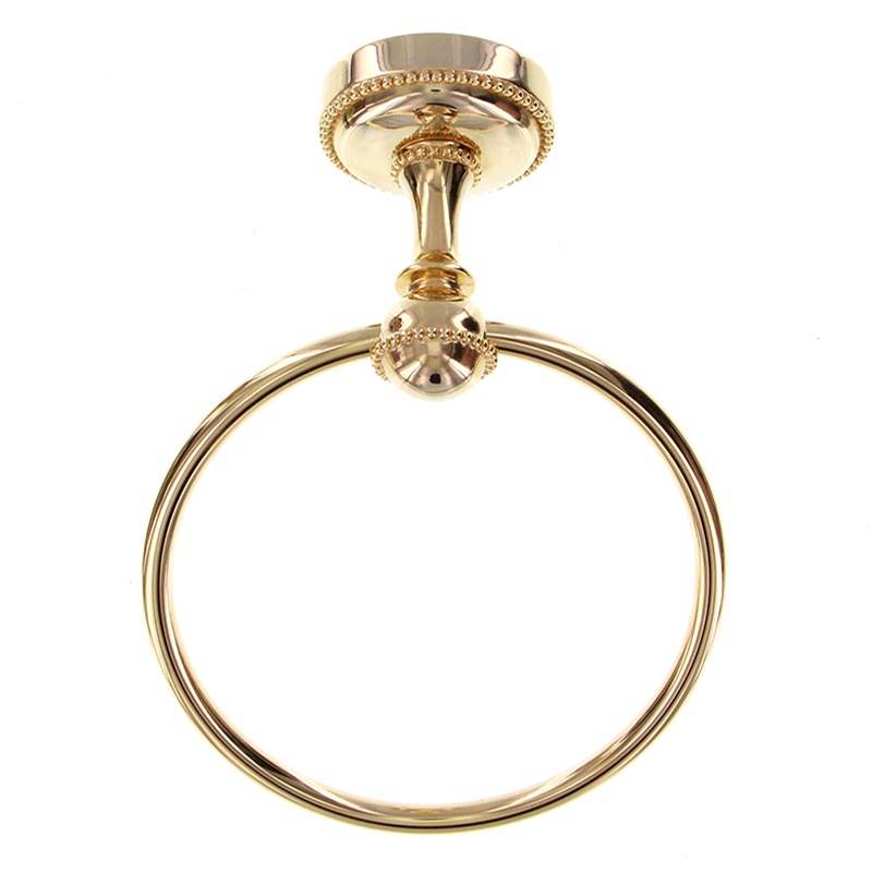Vicenza Designs Sanzio, Towel Ring, Polished Gold