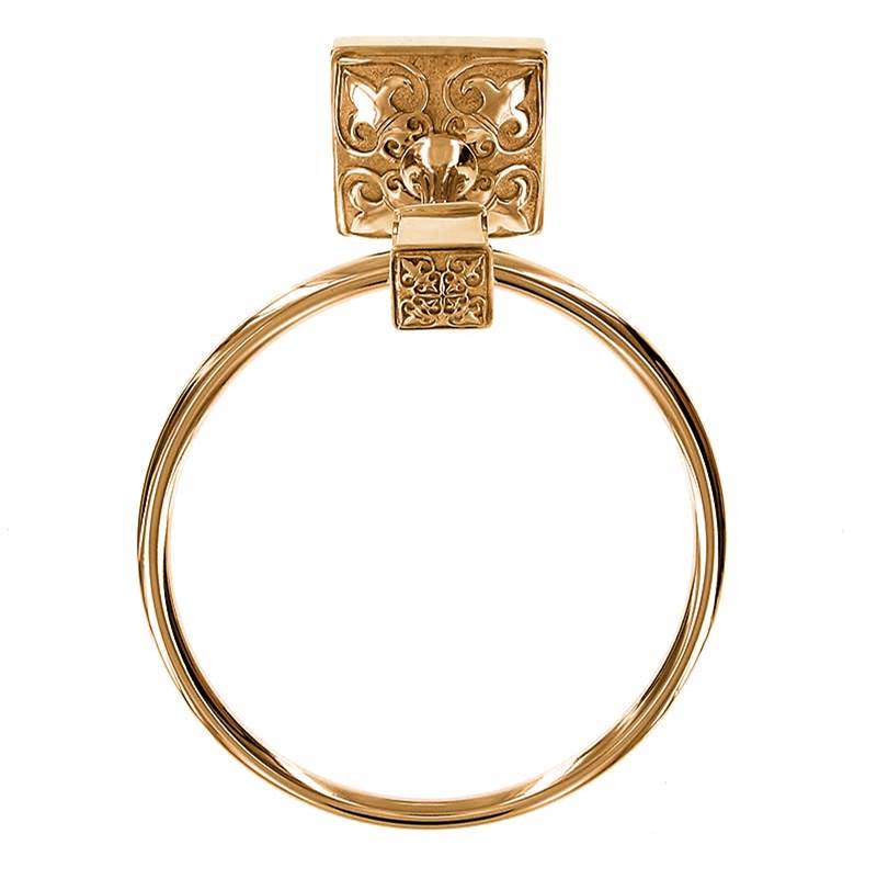 Vicenza Designs Fleur de Lis, Towel Ring, Polished Gold