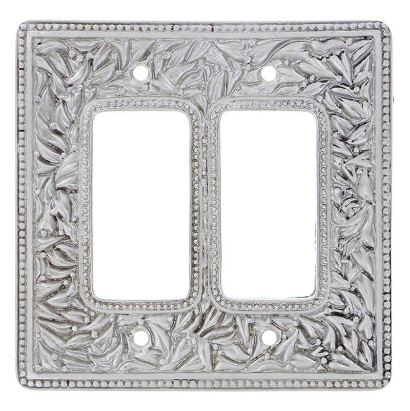 Vicenza Designs San Michele, Wall Plate, Jumbo, Double Dimmer, Satin Nickel