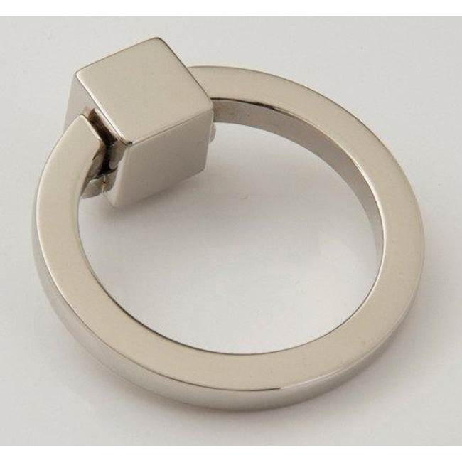 Water Street Brass Hudson 3'' Round Ring Pull - Hammered - Satin Silver