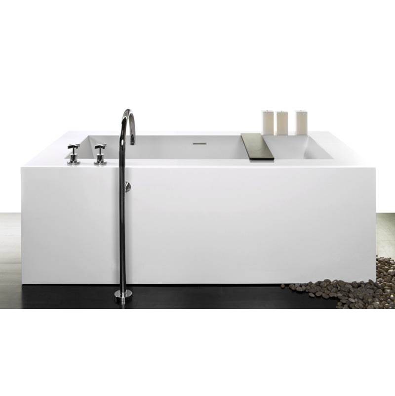 WETSTYLE Cube Bath 72 X 40 X 24 - 3 Walls - Built In Mb O/F & Drain - Copper Con - White Matte