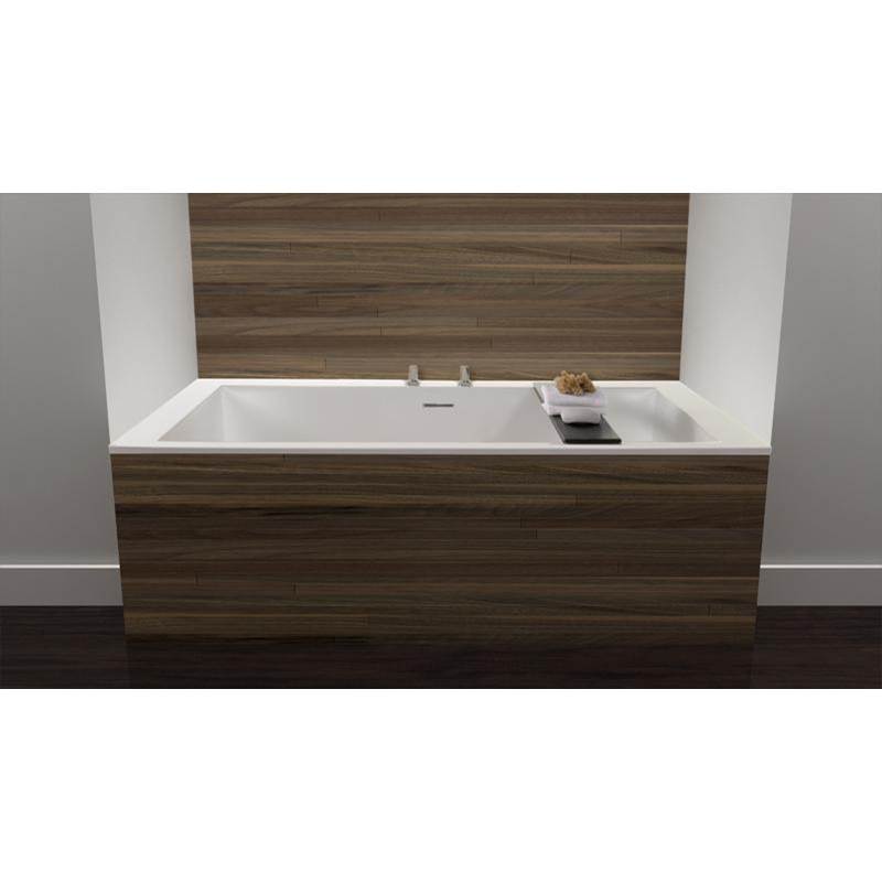 WETSTYLE Cube Bath 60 X 30 X 24 - 1 Wall - Built In Nt O/F & Sb Drain - Copper Conn - White True High Gloss
