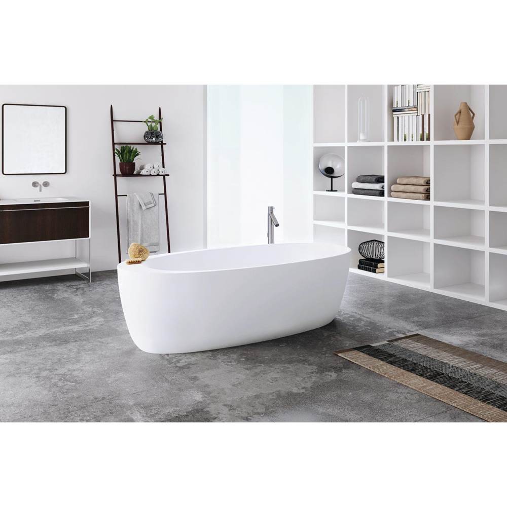 WETSTYLE Mood Bathtub -70 X 32 X 23 - Fs - Built In Pc O/F & Wh Drain - White True High Gloss