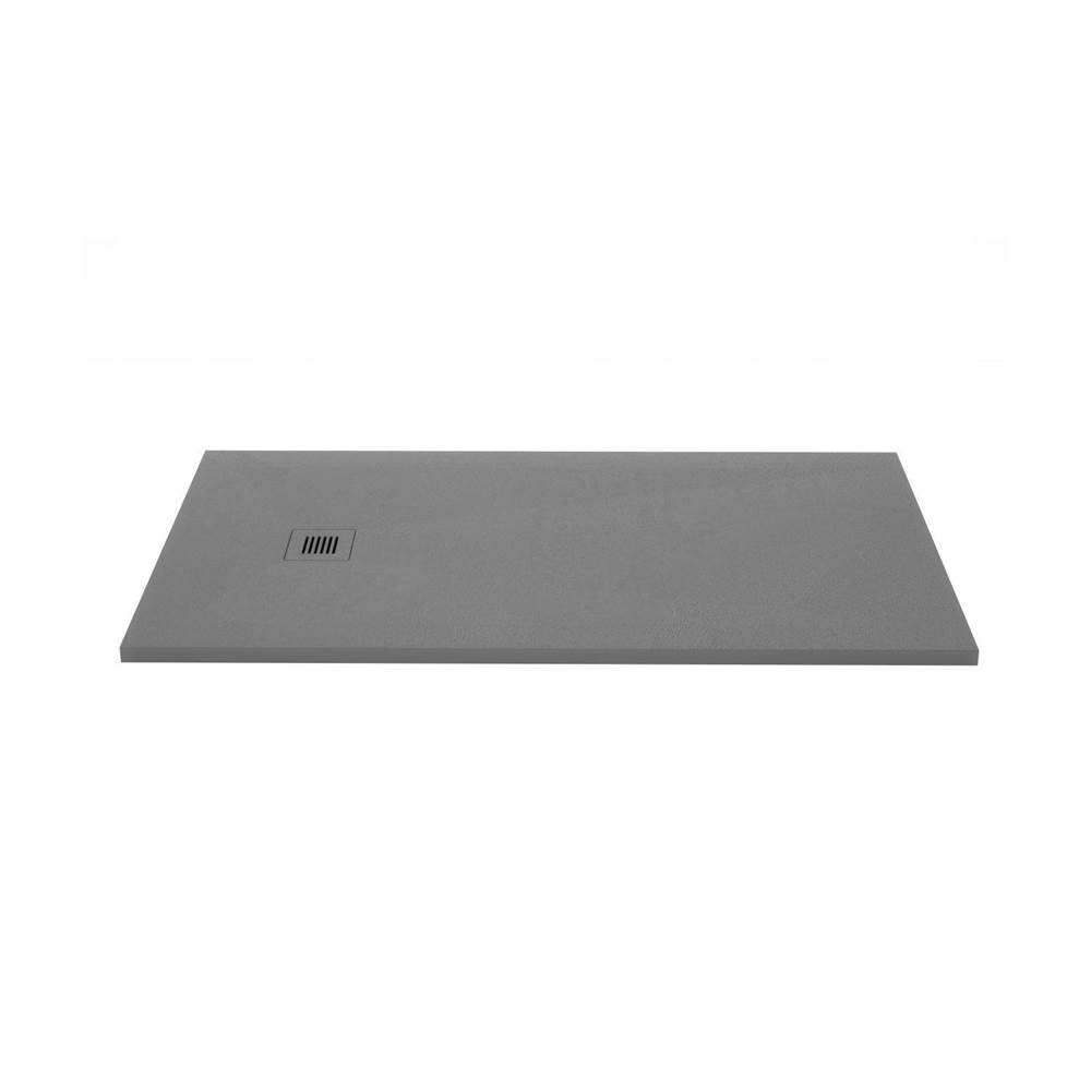 WETSTYLE Shower Base - Feel - 60 X 32 - End Drain - Grey Concrete - 3 Cuts