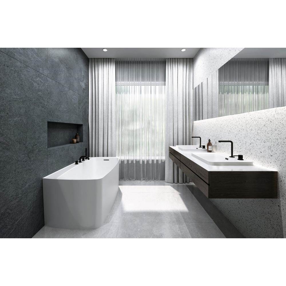 WETSTYLE Lab Bath - 59.5 X 31.5 X 24 - 1 Wall - Built In Mb O/F & Drain - White True High Gloss