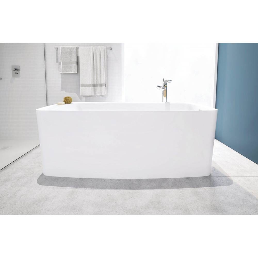 WETSTYLE Lab Bath 66 X 30 X 24 - Fs - Built In Pc O/F & Wh Drain - White True High Gloss