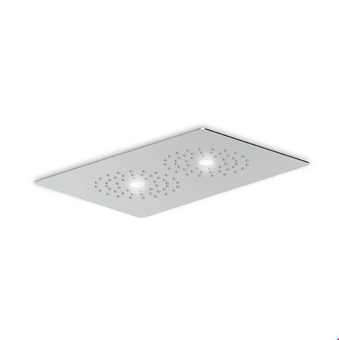 Zucchetti USA 14 9/16''x 9 7/16'' built-in multifunction shower head with 2 led lights, self powered.