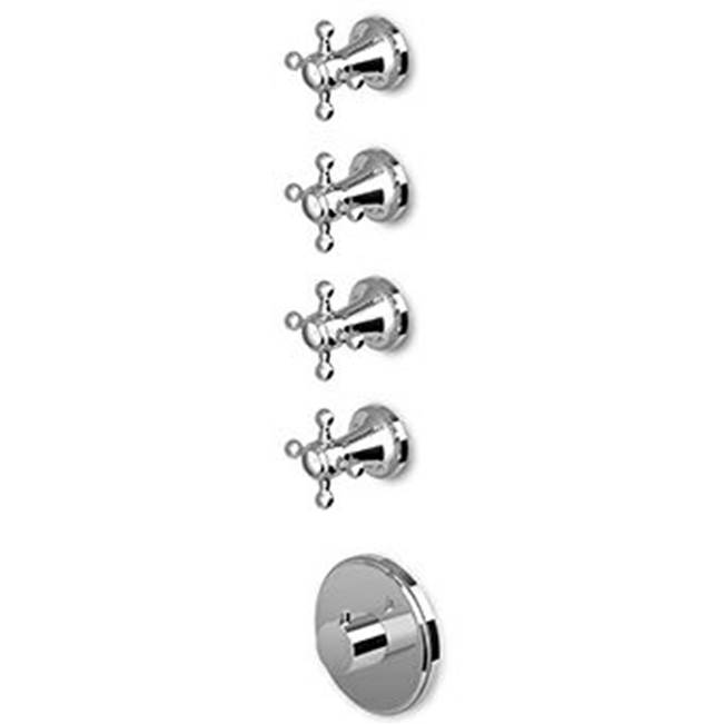 Zucchetti USA Built-in thermostatic shower mixer with 4 volume controls.