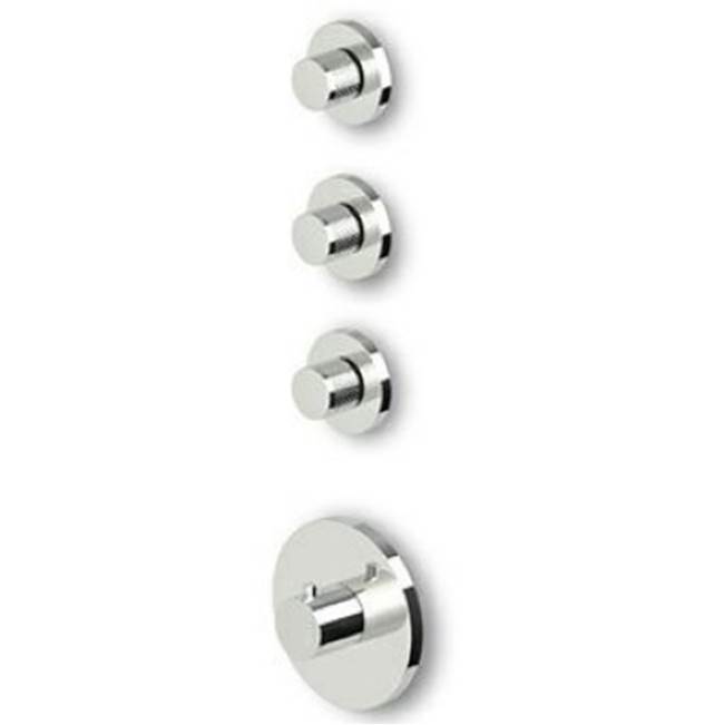 Zucchetti USA Built-in thermostatic shower mixer with 3 volume controls.